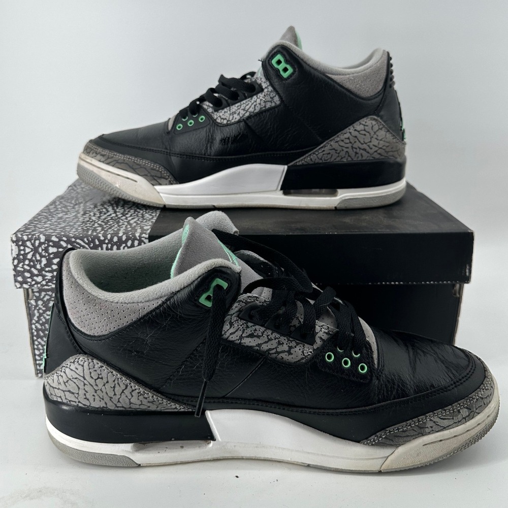 Air Jordan 3 Retro Green‎ Glow Black Wolf Grey CT8532-031 Mens 12